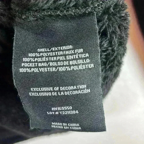 32 Degrees Jacket Black Women’s Medium Plush Faux Fur Zip Up Pockets - Picture 7 of 9